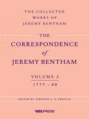 cover image of The Correspondence of Jeremy Bentham, Volume 2
